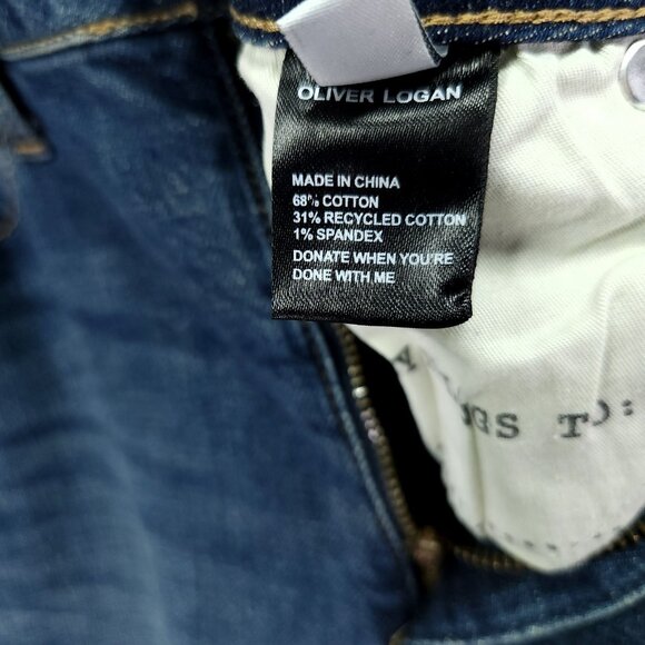 Oliver Logan The Russel Flare Denim Jeans Womens 25 Split Hem Distressed - Picture 8 of 15